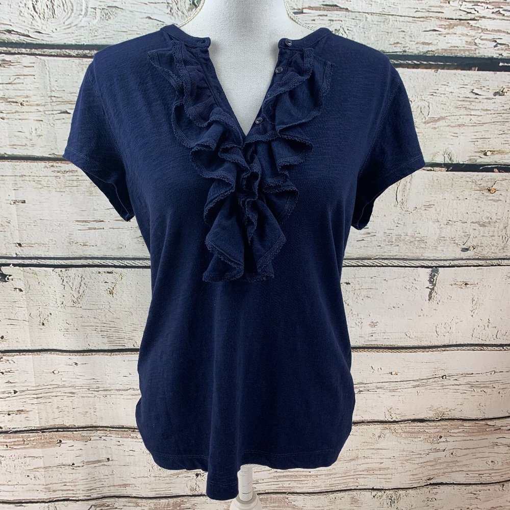 Ralph Lauren Women's Top Short Sleeve Blue L